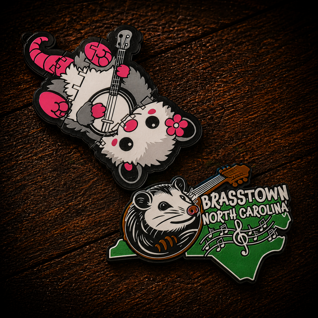 Custom-designed magnets, signs, and souvenirs inspired by local towns and mountain culture.